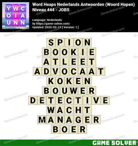 Solution Wordalot Niveau 444 .